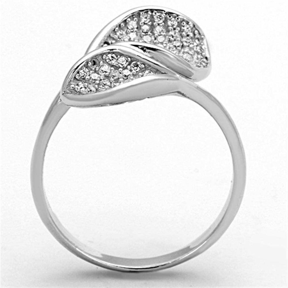 TS149 - Rhodium 925 Sterling Silver Ring with AAA Grade CZ in Clear - Alamode - Flyclothing LLC