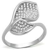 TS149 - Rhodium 925 Sterling Silver Ring with AAA Grade CZ in Clear - Alamode - Flyclothing LLC