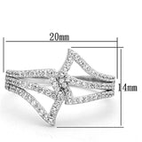 TS152 - Rhodium 925 Sterling Silver Ring with AAA Grade CZ in Clear - Alamode - Flyclothing LLC