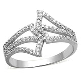 TS152 - Rhodium 925 Sterling Silver Ring with AAA Grade CZ in Clear - Alamode - Flyclothing LLC