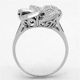 TS171 - Rhodium 925 Sterling Silver Ring with AAA Grade CZ in Clear - Alamode - Flyclothing LLC