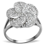 TS171 - Rhodium 925 Sterling Silver Ring with AAA Grade CZ in Clear - Alamode - Flyclothing LLC