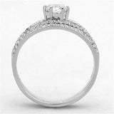 TS172 - Rhodium 925 Sterling Silver Ring with AAA Grade CZ in Clear - Alamode - Flyclothing LLC