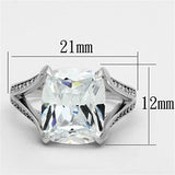 TS174 - Rhodium 925 Sterling Silver Ring with AAA Grade CZ in Clear - Alamode - Flyclothing LLC