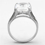 TS174 - Rhodium 925 Sterling Silver Ring with AAA Grade CZ in Clear - Alamode - Flyclothing LLC