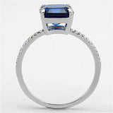 TS177 - Rhodium 925 Sterling Silver Ring with Synthetic Spinel in London Blue - Alamode - Flyclothing LLC