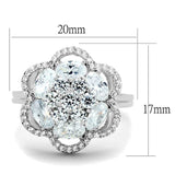 TS180 - Rhodium 925 Sterling Silver Ring with AAA Grade CZ in Clear - Alamode - Flyclothing LLC