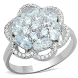 TS180 - Rhodium 925 Sterling Silver Ring with AAA Grade CZ in Clear - Alamode - Flyclothing LLC