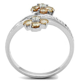 TS181 - Rhodium 925 Sterling Silver Ring with AAA Grade CZ in Champagne - Alamode - Flyclothing LLC