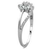 TS182 - Rhodium 925 Sterling Silver Ring with AAA Grade CZ in Clear - Alamode - Flyclothing LLC