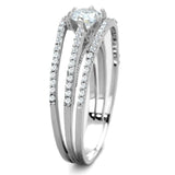 TS185 - Rhodium 925 Sterling Silver Ring with AAA Grade CZ in Clear - Alamode - Flyclothing LLC