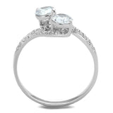 TS187 - Rhodium 925 Sterling Silver Ring with AAA Grade CZ in Clear - Alamode - Flyclothing LLC