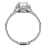 TS190 - Rhodium 925 Sterling Silver Ring with AAA Grade CZ in Clear - Alamode - Flyclothing LLC
