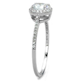 TS190 - Rhodium 925 Sterling Silver Ring with AAA Grade CZ in Clear - Alamode - Flyclothing LLC