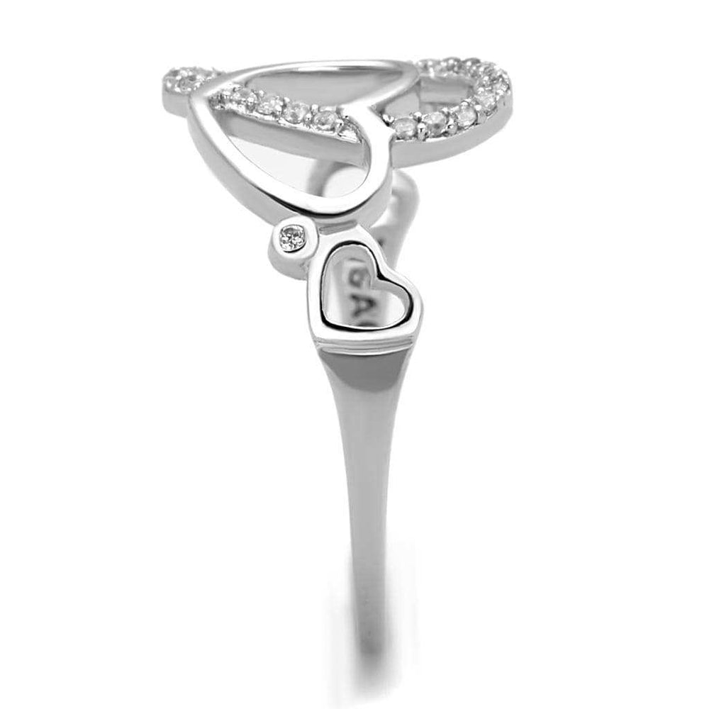 TS193 - Rhodium 925 Sterling Silver Ring with AAA Grade CZ in Clear - Alamode - Flyclothing LLC