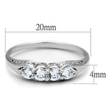 TS198 - Rhodium 925 Sterling Silver Ring with AAA Grade CZ in Clear - Alamode - Flyclothing LLC