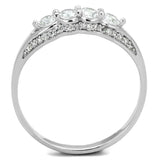 TS198 - Rhodium 925 Sterling Silver Ring with AAA Grade CZ in Clear - Alamode - Flyclothing LLC