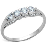TS198 - Rhodium 925 Sterling Silver Ring with AAA Grade CZ in Clear - Alamode - Flyclothing LLC