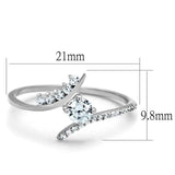 TS199 - Rhodium 925 Sterling Silver Ring with AAA Grade CZ in Clear - Alamode - Flyclothing LLC
