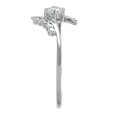TS199 - Rhodium 925 Sterling Silver Ring with AAA Grade CZ in Clear - Alamode - Flyclothing LLC