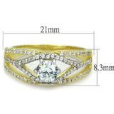 TS200 - Gold+Rhodium 925 Sterling Silver Ring with AAA Grade CZ in Clear - Alamode - Flyclothing LLC