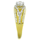 TS200 - Gold+Rhodium 925 Sterling Silver Ring with AAA Grade CZ in Clear - Alamode - Flyclothing LLC