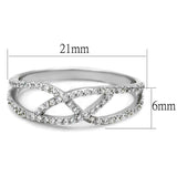 TS201 - Rhodium 925 Sterling Silver Ring with AAA Grade CZ in Clear - Alamode - Flyclothing LLC