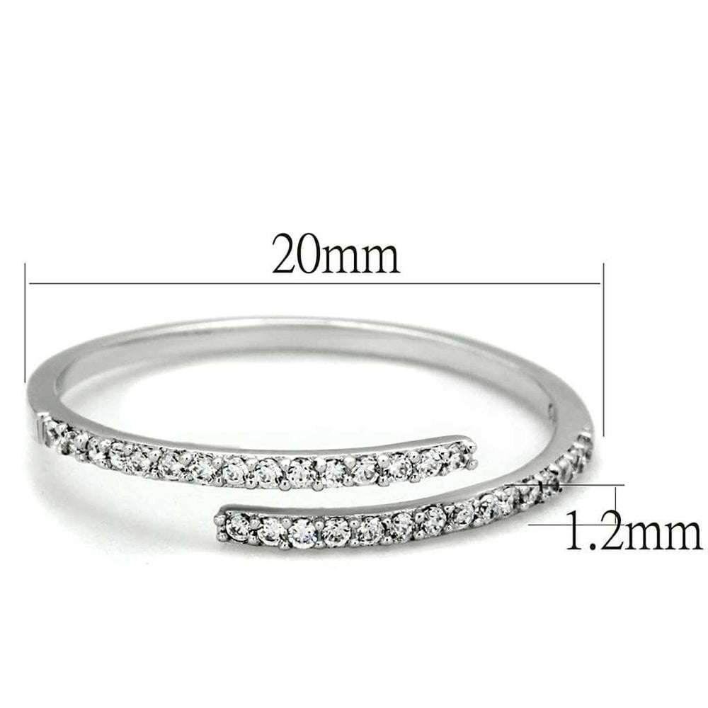 TS204 - Rhodium 925 Sterling Silver Ring with AAA Grade CZ in Clear - Alamode - Flyclothing LLC