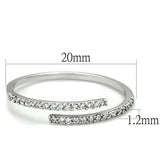 TS204 - Rhodium 925 Sterling Silver Ring with AAA Grade CZ in Clear - Alamode - Flyclothing LLC