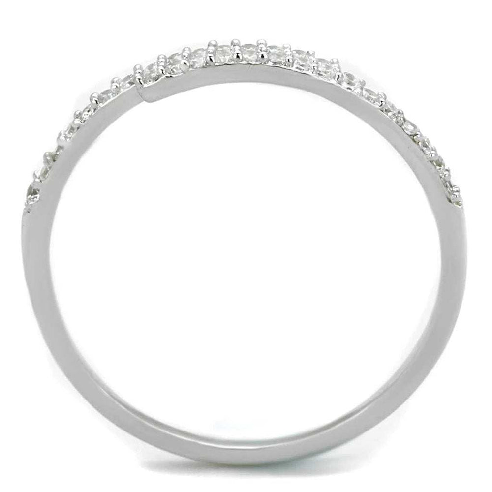 TS204 - Rhodium 925 Sterling Silver Ring with AAA Grade CZ in Clear - Alamode - Flyclothing LLC