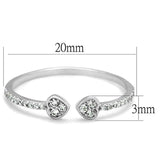 TS205 - Rhodium 925 Sterling Silver Ring with AAA Grade CZ in Clear - Alamode - Flyclothing LLC