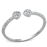 TS205 - Rhodium 925 Sterling Silver Ring with AAA Grade CZ in Clear - Alamode - Flyclothing LLC