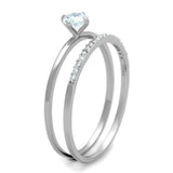 TS206 - Rhodium 925 Sterling Silver Ring with AAA Grade CZ in Clear - Alamode - Flyclothing LLC