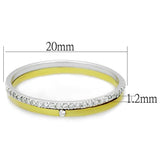 TS207 - Gold+Rhodium 925 Sterling Silver Ring with AAA Grade CZ in Clear - Alamode - Flyclothing LLC
