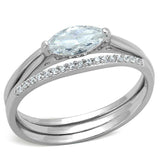 TS208 - Rhodium 925 Sterling Silver Ring with AAA Grade CZ in Clear - Alamode - Flyclothing LLC