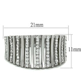 TS211 - Rhodium 925 Sterling Silver Ring with AAA Grade CZ in Clear - Alamode - Flyclothing LLC