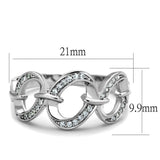 TS212 - Rhodium 925 Sterling Silver Ring with AAA Grade CZ in Clear - Alamode - Flyclothing LLC