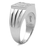 TS214 - Rhodium 925 Sterling Silver Ring with AAA Grade CZ in Clear - Alamode - Flyclothing LLC
