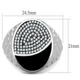 TS216 - Rhodium 925 Sterling Silver Ring with AAA Grade CZ in Clear - Alamode - Flyclothing LLC