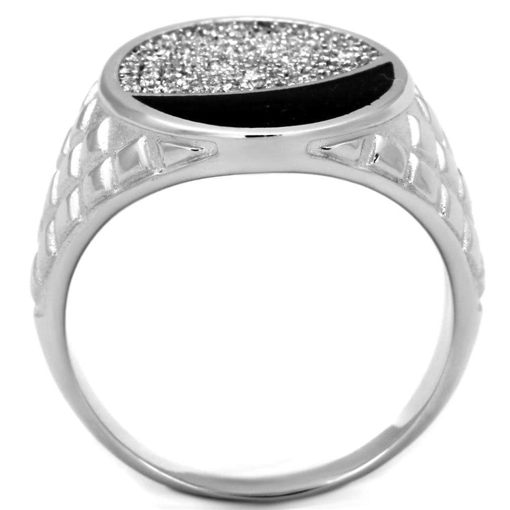 TS216 - Rhodium 925 Sterling Silver Ring with AAA Grade CZ in Clear - Alamode - Flyclothing LLC