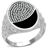 TS216 - Rhodium 925 Sterling Silver Ring with AAA Grade CZ in Clear - Alamode - Flyclothing LLC