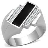 TS218 - Rhodium 925 Sterling Silver Ring with AAA Grade CZ in Clear - Alamode - Flyclothing LLC