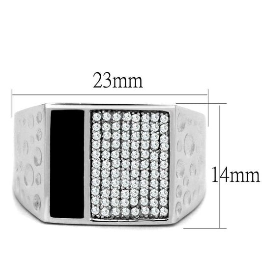 TS219 - Rhodium 925 Sterling Silver Ring with AAA Grade CZ in Clear - Alamode - Flyclothing LLC