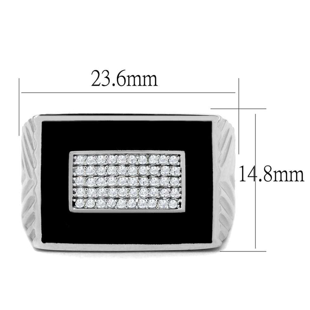 TS220 - Rhodium 925 Sterling Silver Ring with AAA Grade CZ in Clear - Alamode - Flyclothing LLC