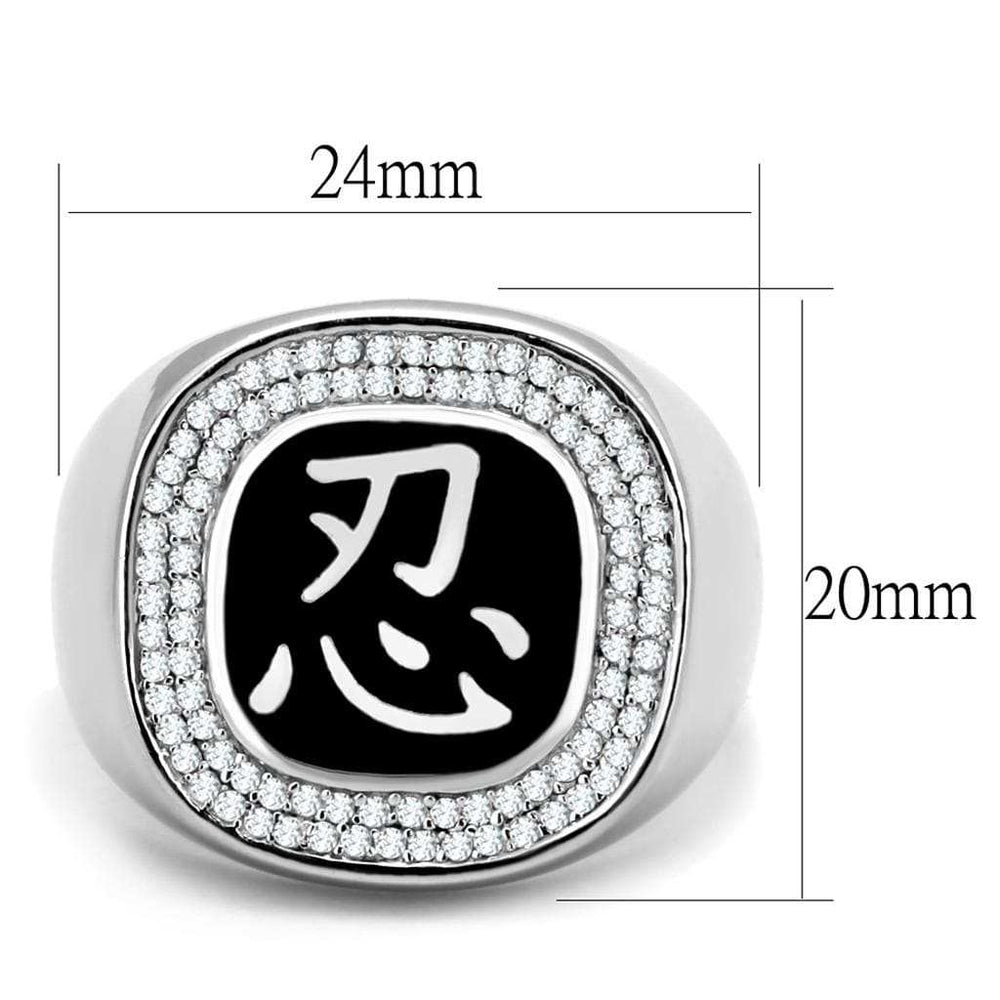TS225 - Rhodium 925 Sterling Silver Ring with AAA Grade CZ in Clear - Alamode - Flyclothing LLC
