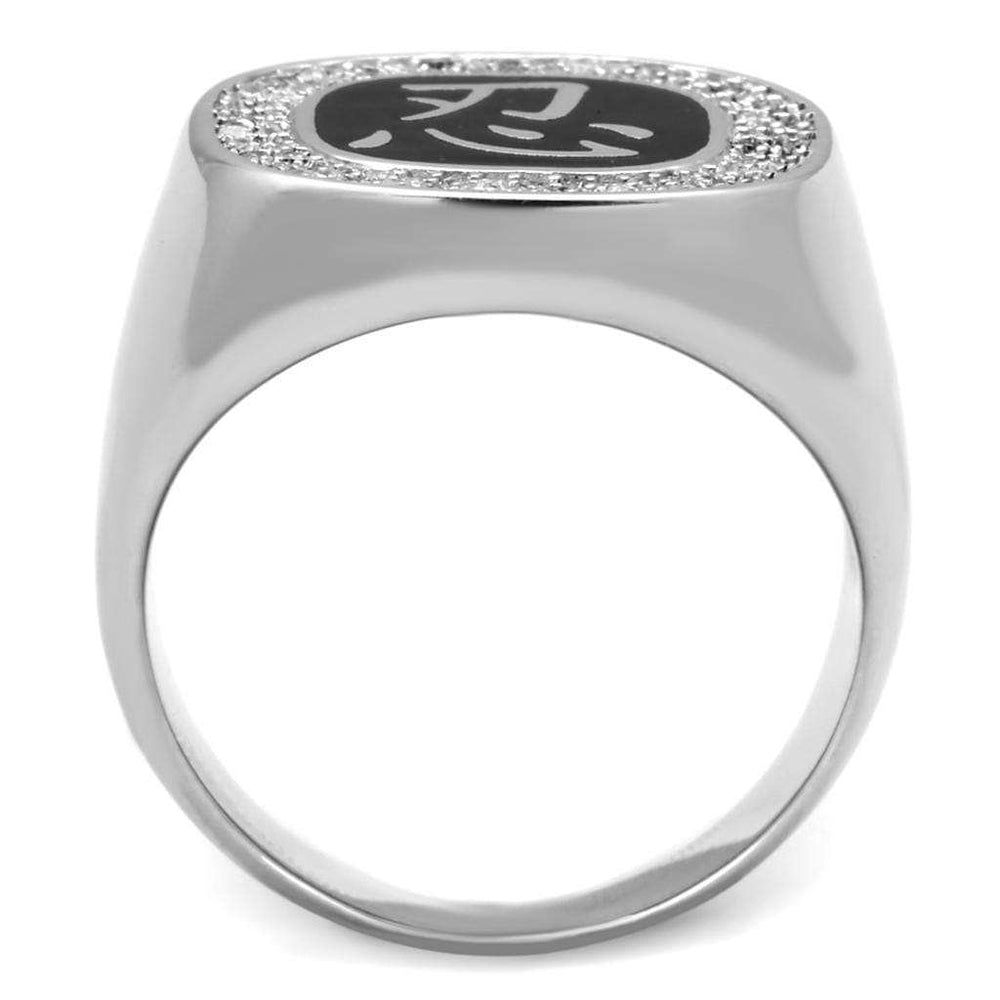 TS225 - Rhodium 925 Sterling Silver Ring with AAA Grade CZ in Clear - Alamode - Flyclothing LLC