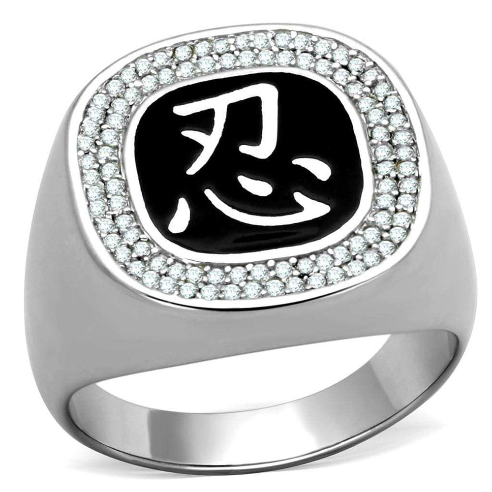 TS225 - Rhodium 925 Sterling Silver Ring with AAA Grade CZ in Clear - Alamode - Flyclothing LLC