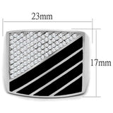 TS227 - Rhodium 925 Sterling Silver Ring with AAA Grade CZ in Clear - Alamode - Flyclothing LLC