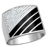 TS227 - Rhodium 925 Sterling Silver Ring with AAA Grade CZ in Clear - Alamode - Flyclothing LLC