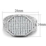 TS229 - Rhodium 925 Sterling Silver Ring with AAA Grade CZ in Clear - Alamode - Flyclothing LLC